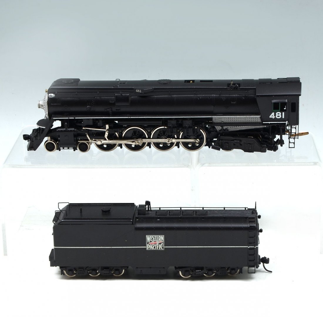 WESTDISE/KATSUMI WESTERN PACIFIC GS-6: WESTDISE/KATSUMI WESTERN PACIFIC GS-6 ENGINE & TENDER: Black Western Union SP-GS-6 4-8-4 Northern #481 model train Engine & Tender, by Westside Model Co./Katsumi, 1975. Approx. In original box. Approx