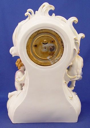 VON SCHIERHOLZ PUTTI PORCELAIN MANTLE CLOCK - 5