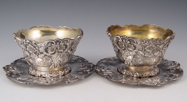 PAIR REED & BARTON STERLING CHASED BOWL & PLATE