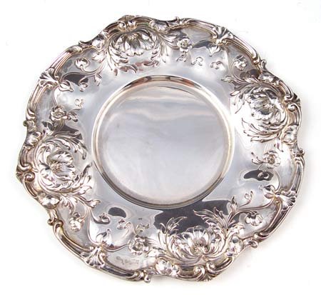 PAIR REED & BARTON STERLING CHASED BOWL & PLATE - 3