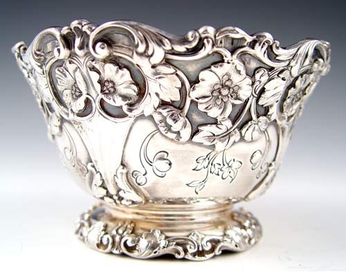 PAIR REED & BARTON STERLING CHASED BOWL & PLATE - 4