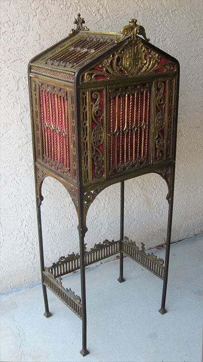 WROUGHT IRON PHONE CABINET after OSCAR BACH