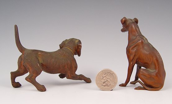 2 PIECE AUSTRIAN BRONZE GREYHOUND & POINTER - 2