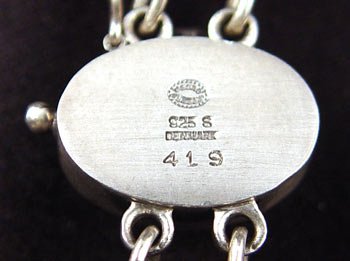 GEORG JENSEN STERLING AND BLACK ONYX NECKLACE - 3