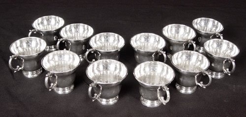 ORTEGA MEXICAN STERLING PUNCH BOWL TRAY CUPS LADL - 5