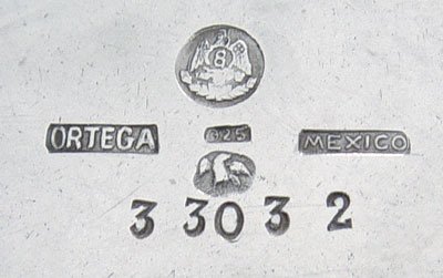 ORTEGA MEXICAN STERLING PUNCH BOWL TRAY CUPS LADL - 8
