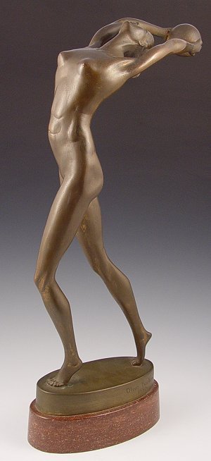 OLIVE KOOKEN NUDE ART DECO BRONZE