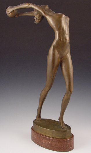 OLIVE KOOKEN NUDE ART DECO BRONZE - 2