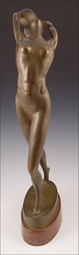 OLIVE KOOKEN NUDE ART DECO BRONZE - 4