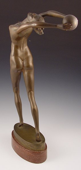 OLIVE KOOKEN NUDE ART DECO BRONZE - 5