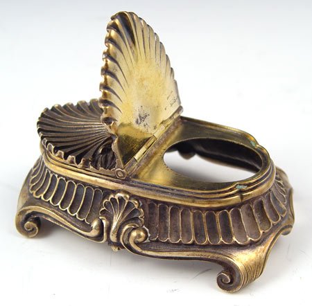 TIFFANY & CO SHELL FORM STERLING INKWELL - 2