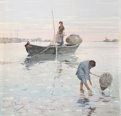 RAFFAELLE MAINELLA ITALIAN PAINTING FISHING - 2