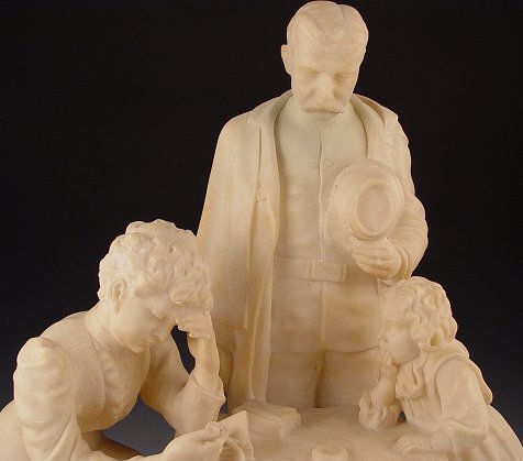 CARVED CIVIL WAR ALABASTER SCULPTURE - 3