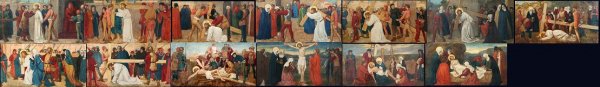 ARTS/CRAFTS STATIONS OF THE CROSS PAINTINGS