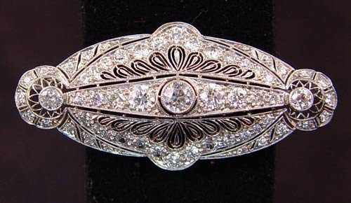 EDWARDIAN PLATINUM 4.22CTW DIAMOND BROOCH PIN