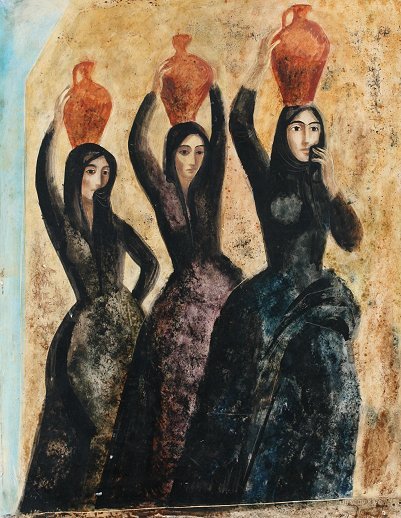 HIPOLITO DE CAVIEDES SPANISH SENORITAS PAINTING