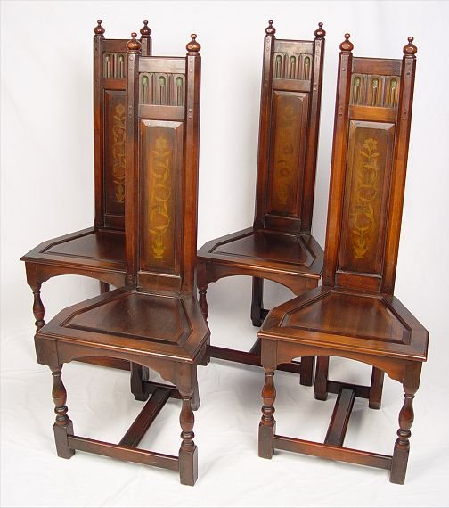 SET OF 4 KITTINGER GOTHIC REVIVAL CHAIRS