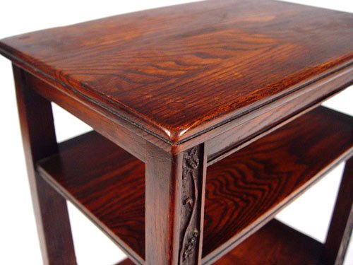EARLY 20TH C ARTS & CRAFTS OAK CARVED OAK STANDS - 3