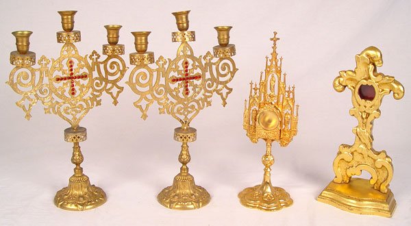 MONSTRANCE RELIQIQUARY PR ALTAR CANDLE HOLDERS