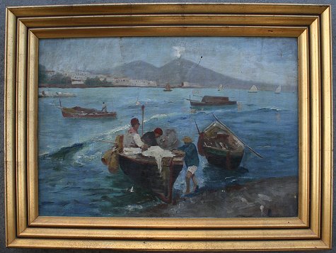 ITALIAN BAY OF NAPLES PAINTING