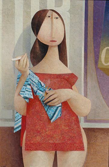 R. PAGANELLI ITALIAN PAINTING/COLLAGE