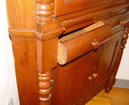 19th C EMPIRE AMERICAN CORNER CUPBOARD cabinet - 3