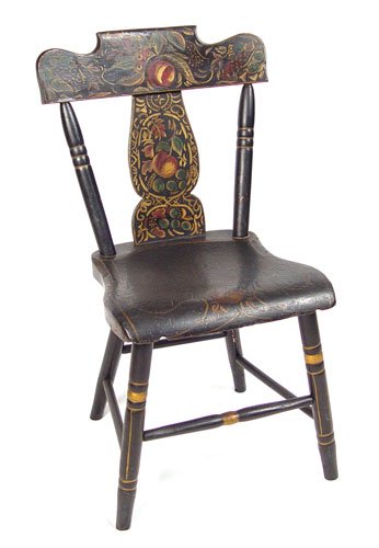 6 19th C AMERICAN COUNTRY PAINTED WINDSOR CHAIRS - 2