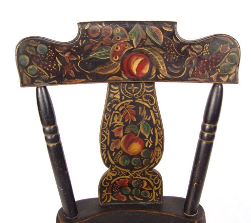 6 19th C AMERICAN COUNTRY PAINTED WINDSOR CHAIRS - 3
