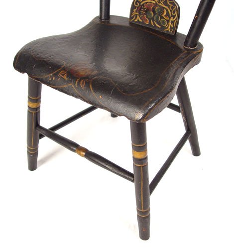 6 19th C AMERICAN COUNTRY PAINTED WINDSOR CHAIRS - 4