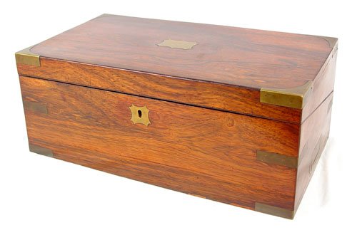 19TH C LAP DESK WITH LATER CUSTOM STAND - 3