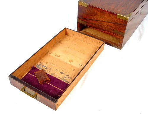19TH C LAP DESK WITH LATER CUSTOM STAND - 4