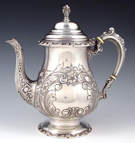 6 PIECE HAND CHASED STERLING TEA SERVICE - 5