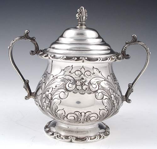 6 PIECE HAND CHASED STERLING TEA SERVICE - 6