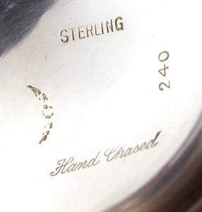 6 PIECE HAND CHASED STERLING TEA SERVICE - 8