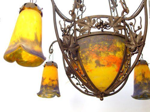 MULLER FRERES ART DECO CHANDELIER - 2