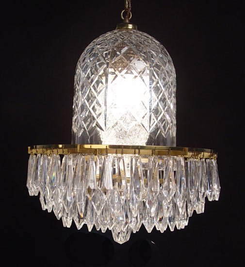 MINI WATERFORD CRYSTAL CHANDELIER signed 16''