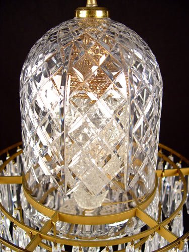 MINI WATERFORD CRYSTAL CHANDELIER signed 16'' - 2