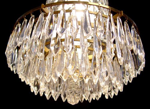 MINI WATERFORD CRYSTAL CHANDELIER signed 16'' - 3