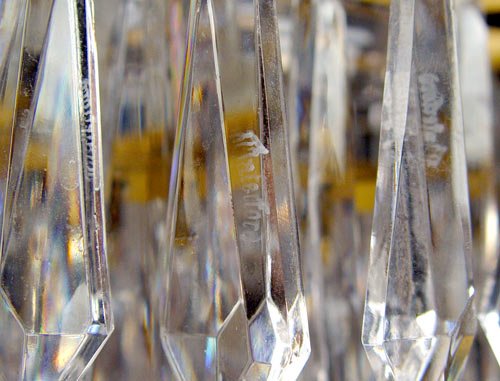 MINI WATERFORD CRYSTAL CHANDELIER signed 16'' - 4