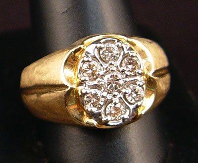 MENS DIAMOND RING 14.5 GRAMS 14k SIZE 13 