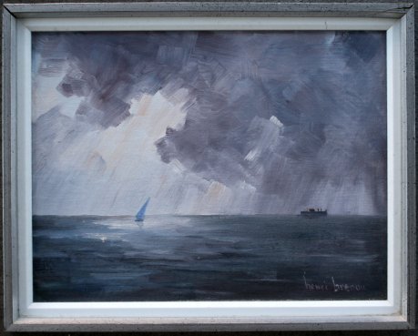 HENRI BRENOU SAILING SHIPS PAINTING