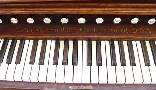 ESTEY VICTORIAN CARVED GOLDEN OAK PUMP ORGAN - 3