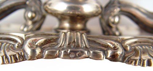 AUSTRIAN SILVER MOUNTED CRANBERRY GLASS MUSTARD - 3