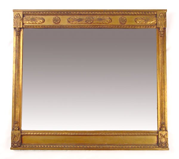 19TH CENTURY EMPIRE CARVED GILT WOOD MIRROR