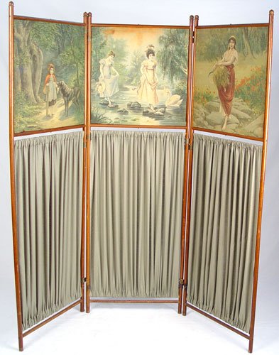3 PANEL HAND PAINTED SCREEN