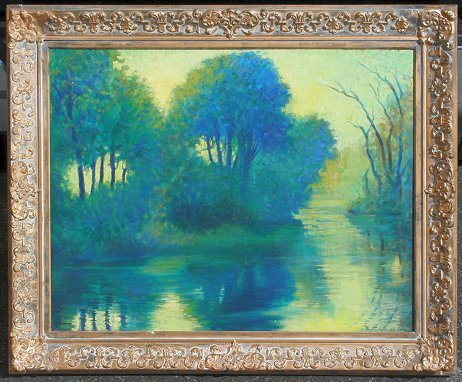 EUGENE CHRUSCICKI RIVER SCENE PAINTING