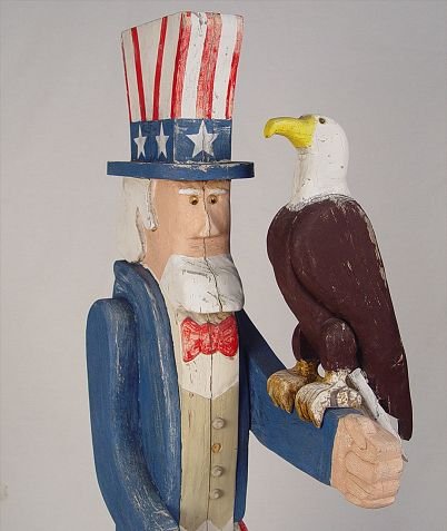 UNCLE SAM FOLK ART CARVING - 3