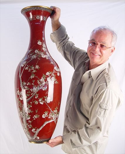 3 FT TALL CHINESE CLOISONNE VASE