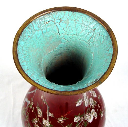 3 FT TALL CHINESE CLOISONNE VASE - 2