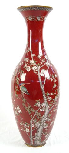 3 FT TALL CHINESE CLOISONNE VASE - 3